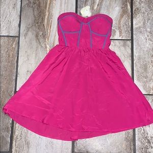 Hot Pink Strapless Mini Dress